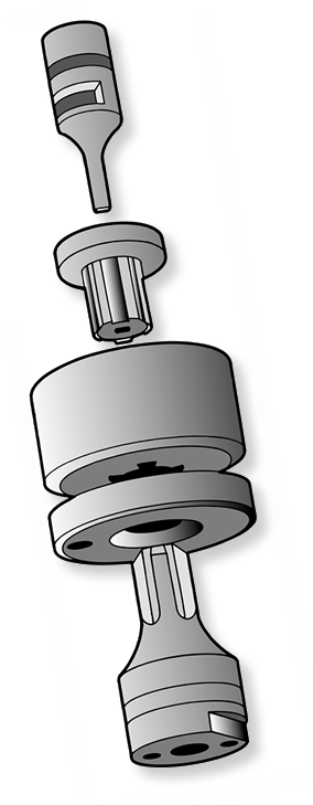 Exploded view of a special insert tooling assembly